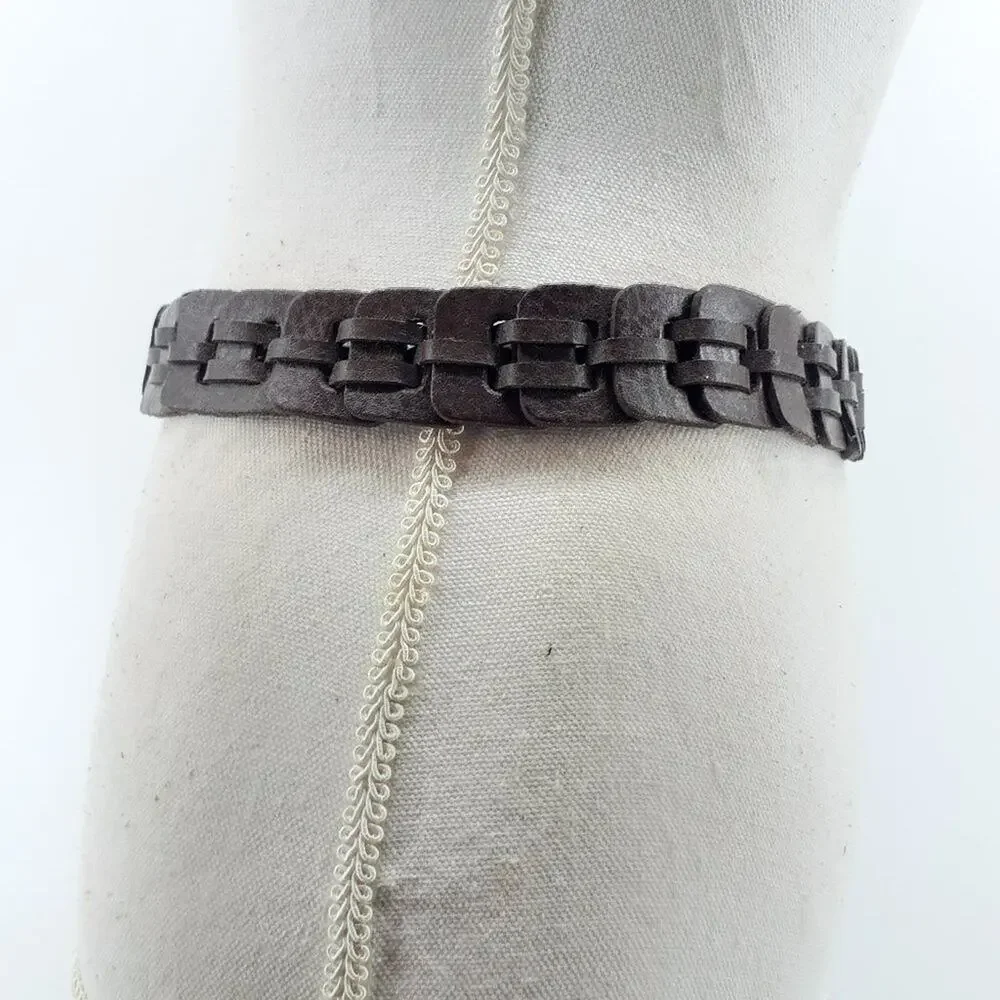 CK Calvin Klein Jeans Chain Link Brown Maroon Size Small